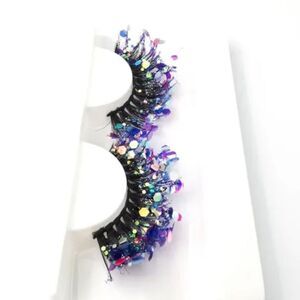 NWOT Fancy Glitter Lashes with Rhinestones - Purple
